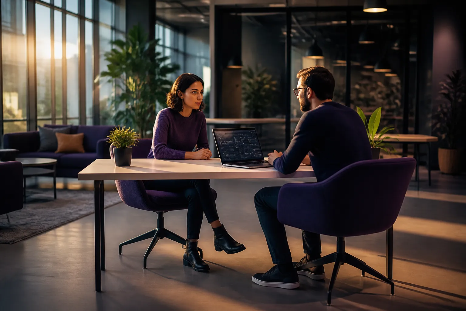 Aurai team member in conversation with a prospective partner